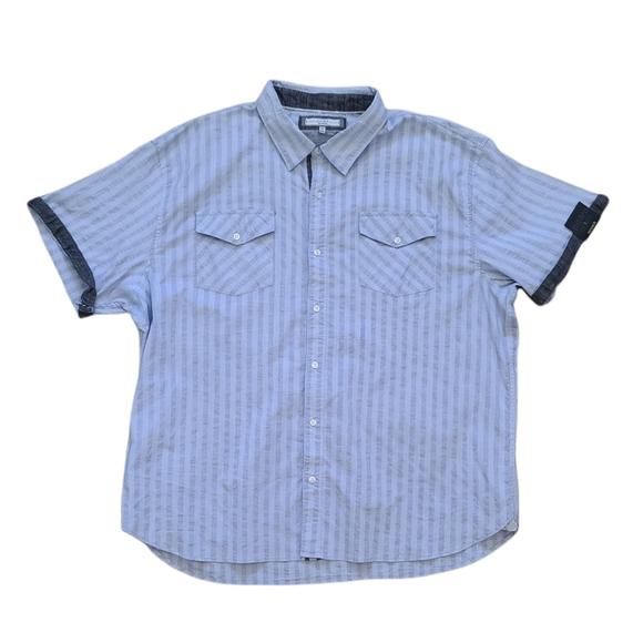 Paper Denim & Cloth Men's Blue Short Sleeve Button Down Shirt - Picture 1 of 7